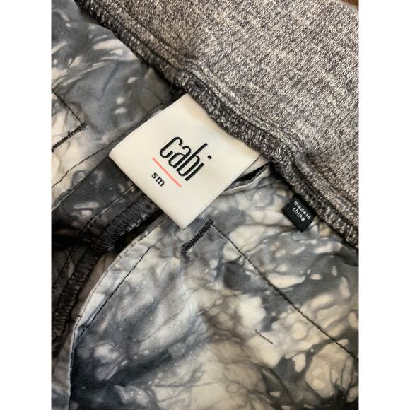 Cabi Gray Marble Tie Dye Pants Poplin Pull-on Yoga Waist Women's Size Small - Picture 5 of 11